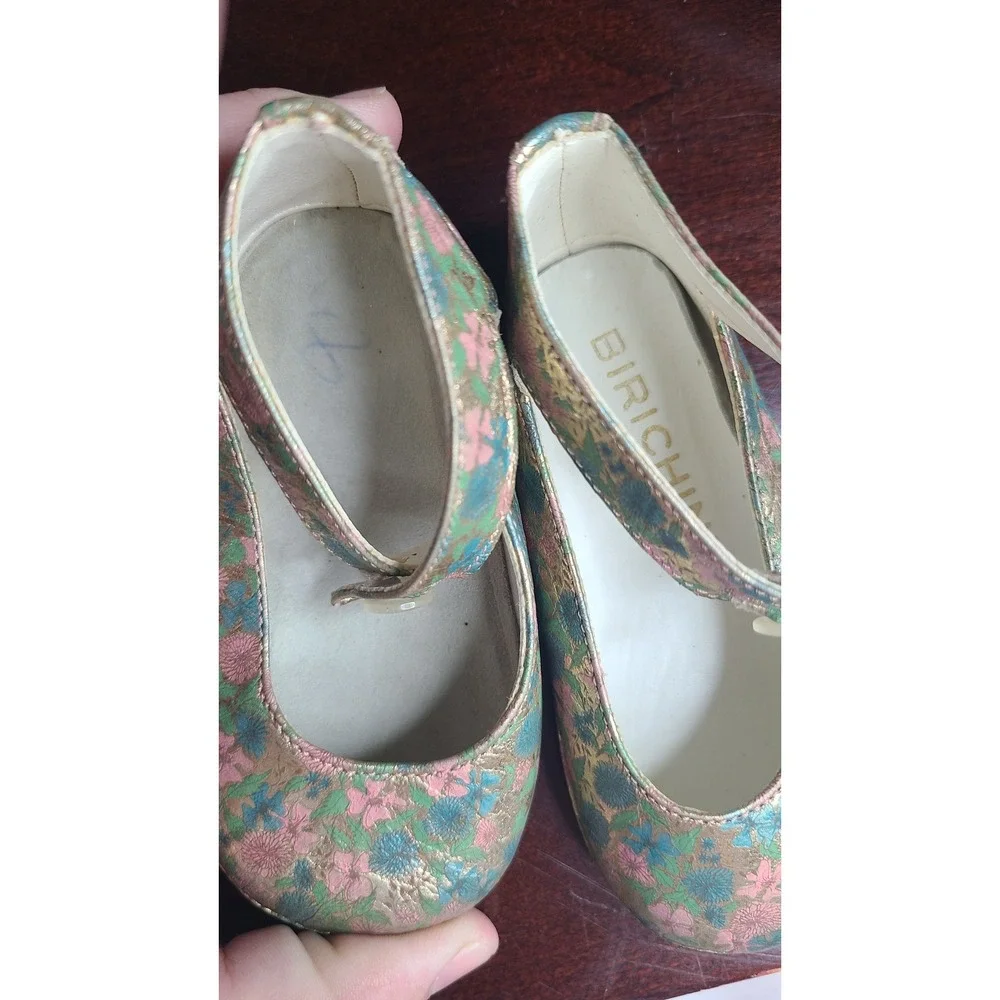 Birichini‎ Floral Tapestry Mary Janes - Made In Italy - Vintage